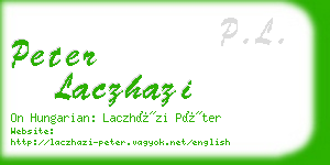 peter laczhazi business card